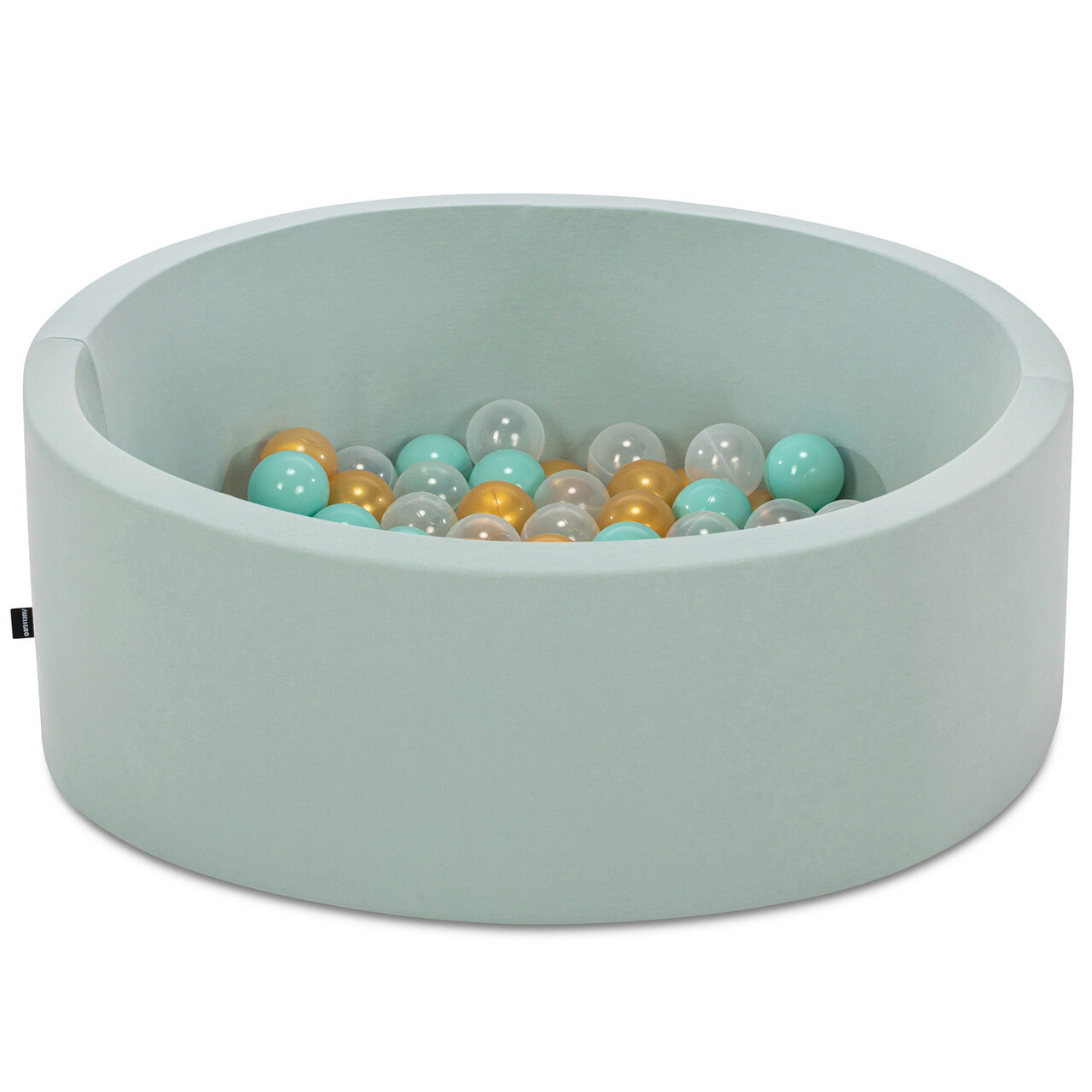 Piscina cu bile, Bubble Pops v14, 150 bile, Ø85 x 30 cm, bumbac/plastic, menta - imagine 3